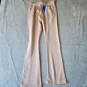 Adidas Originals Sweatpants Womens S Rhinestone Flared Open Hem Joggers